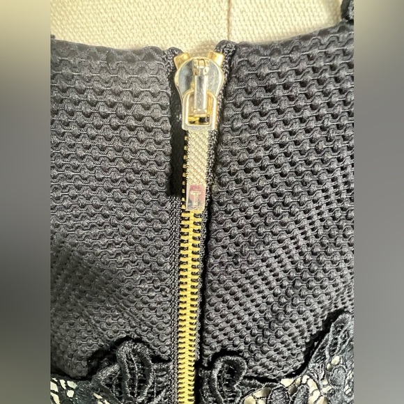 Ted Baker Monaa Lace Black Fit & Flare Midi Half Zip Dress Size 2 - Picture 7 of 13